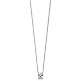 14k White Gold 1 1/2 carat Lab Grown Diamond VS+ F+ Radiant Complete 18 inch Four Prong Pendant Necklace